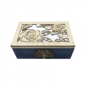 КУТИЯ ЗА БИЖУТА ДЪРВО ЦВЕТЕ ЦВЕТНО ДЪНО 16*9,5*6,5см 