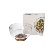 КУПА СТЪКЛО ф23,5см.С ДЪРВЕНА ПОСТАВКА Danny Home