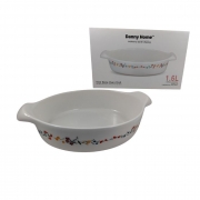 ТАВА КЕРАМ.ОВАЛ С ДРЪЖКИ БЯЛА С ЦВЕТЯ 1,6л 30*19*6,2см Danny Home СРК-005 КУТИЯ /3/