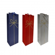 ТОРБИЧКИ ПОД. 10бр.КАРТОН ЗА БУТИЛКА панделка 12х34х9см