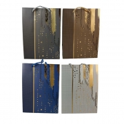 ТОРБИЧКИ ПОД. 10бр. КАРТОН ЗЛАТНА ШАРКА 24*18*8,5см 50328-31