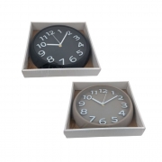 СТЕНЕН ЧАСОВНИК ЧЕРЕН/БЕЖОВ С БЕЛИ ЦИФРИ Ф25см В77715