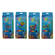 МОЛИВИ ЦВЕТНИ 12цвята С ГУМА МОРСКИ 19см 