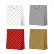 ТОРБИЧКИ ПОД. 10бр. КАРТОН ЗЛАТНИ КВАДРАТИ С ТОЧКИ 14х12х6см