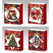 ТОРБИЧКИ ПОД. 10бр. КАРТОН КОЛЕДНИ КАРЕ 24*18*8,5см