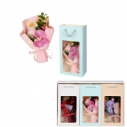 БУКЕТ ОТ САПУНЕНИ РОЗИ В ПОД.ТОРБИЧКА 23см /87405/ КС /3/ 