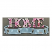 ЗАКАЧАЛКА ЗА КЛЮЧОВЕ ДЪРВ. 4-ка HOME 40*14см СИНЯ ИЗВИТА 20617-341 