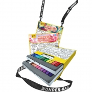 К-КТ 24бр. АКРИЛНИ МАРКЕРИ + КНИЖКА ЗА ОЦВЕТЯВАНЕ СЪС СТИКЕРИ В КУФАРЧЕ