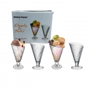 К-КТ 4бр. ЧАШИ СТЪКЛО ЗА СЛАДОЛЕД НА СТОЛЧЕ Danny Home