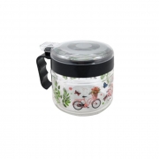 ЗАХАРНИЦА СТЪКЛО С КАПАК ДЕКОР CRYSTAL 425мл S-585 SARINA /290546/ /24/