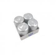 СВЕЩИ СРЕБЪРНИ цилиндър Bispol 4бр./кутия Н5,5смФ3,5см