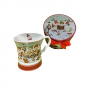 ЧАШИ ПОРЦ. КОЛЕДНИ ДЖУДЖЕТА  В ПОД.КУТ. Ф9см Н9,2см ЛУКС