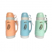 ТЕРМОС СТЪКЛЕН 1л С 2 ЧАШКИ ПЕРО DAYDAYS ВАКУУМ