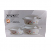 К-КТ 3бр. ТЕНДЖЕРИ АРКОПАЛ С ОГНЕУПОРЕН КАПАК ЦВЕТЯ 1л/1,5л/2,5л Danny Home