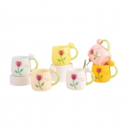 ЧАША ПОРЦ. С ДРЪЖКА ЛАЛЕ Ф8см Н8,5см В КУТ. 