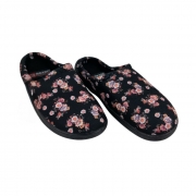 ДОМАШНИ ЧЕХЛИ ДАМСКИ ЧЕРНИ С БУКЕТ РОЗИ №37-41 с ограничител /6/ 