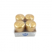 СВЕЩИ ЗЛАТНИ цилиндър Bispol 4бр./кутия Н5,5смФ3,5см