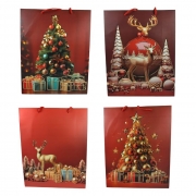 ТОРБИЧКИ ПОД. 10бр. КАРТОН КОЛЕДНИ ЕЛХИ/ЕЛЕНИ 24*18*8,5см