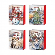 ТОРБИЧКИ ПОД. 10бр. КАРТОН КОЛЕДНИ КОТЕ/ЕЛЕН/СНЕЖКО/ЕЛХА 24*18*8,5см