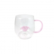 ЧАША СТЪКЛО С ВЪТР.ФИГ.СЪРЦЕ Ф7,5см Н9см 50902-12