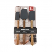 К-КТ 3бр. ШПАТУЛИ СИЛИКОН ДЪРВ. ДРЪЖКИ 28см Danny Home