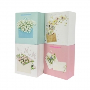 ТОРБИЧКИ ПОД. 10бр. КАРТОН ЦВЕТЯ С ПЛИК  БРОКАТ 32х26х10см