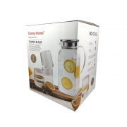 К-КТ КАНА 1,9л + 4 ЧАШИ СТЪКЛО 320мл РЕЛЕФ Danny Home