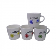 ЧАША ПОРЦ. КОНУС COFFEE С ЦВЕТЯ Ф7,5см Н9см AD5027 /12/