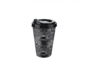 ЧАША ЗА КАФЕ ПВЦ КАРТИНКА С КАПАК Ф8смН12см 400мл