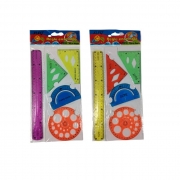 К-КТ ЧЕРТОЖЕН FLEXY -ЛИНИЯ 30см, ТРИЪГЪЛНИЦИ 2бр.,ТРАНСПОРТИР И КРЪГ