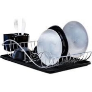 СУШИЛНИК ЗА СЪДОВЕ И ПРИБОРИ 1 ниво хром  ВЪЛНООБРАЗЕН 45*32*13см BRIO Metalica 