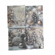 ТОРБИЧКИ ПОД. 10бр. КАРТОН КОЛЕДНИ СИВИ 32*26*10см