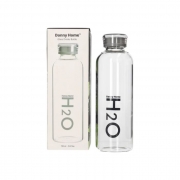 БУТИЛКА СТЪКЛО ЗА ВОДА СИВА 750мл Н2О Danny Home 