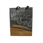 ТОРБИЧКИ ПОД. 10бр. КАРТОН ЧЕРНА КАРТА BEST WISHES 23*18*10см 4795399 