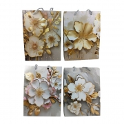 ТОРБИЧКИ ПОД. 10бр БЕЖОВИ ЦВЕТЯ  ДБ.КАРТОН  24х18х8,5см 50328-67